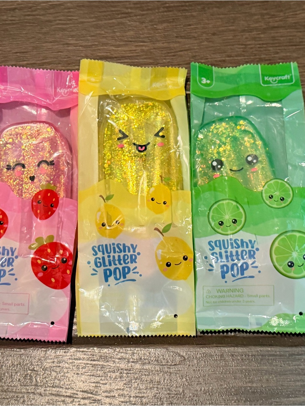 Craft Squishy Glitter Pop Trio - Pink, Yellow & Green